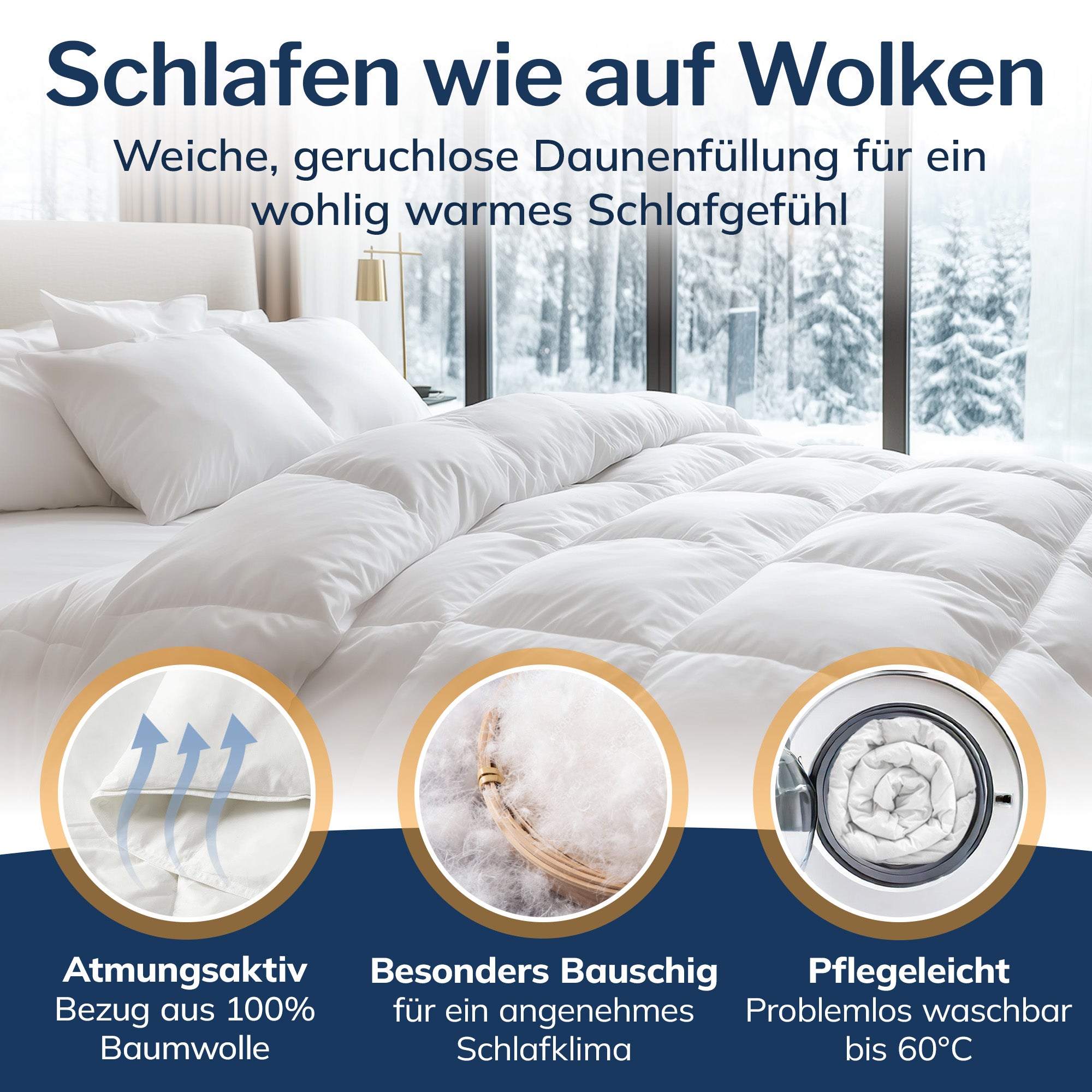 Daunen Bettdecke mit Federn