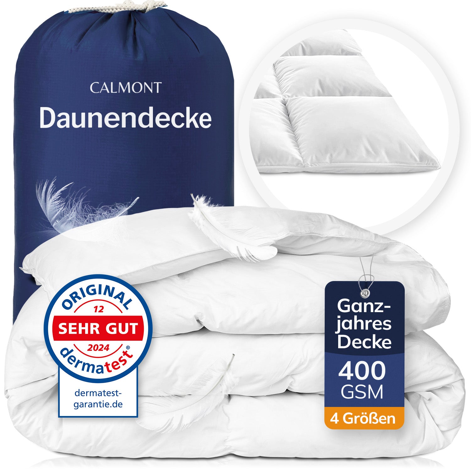 Daunen Bettdecke mit Federn | Extra weich und DownPass-zertifiziert