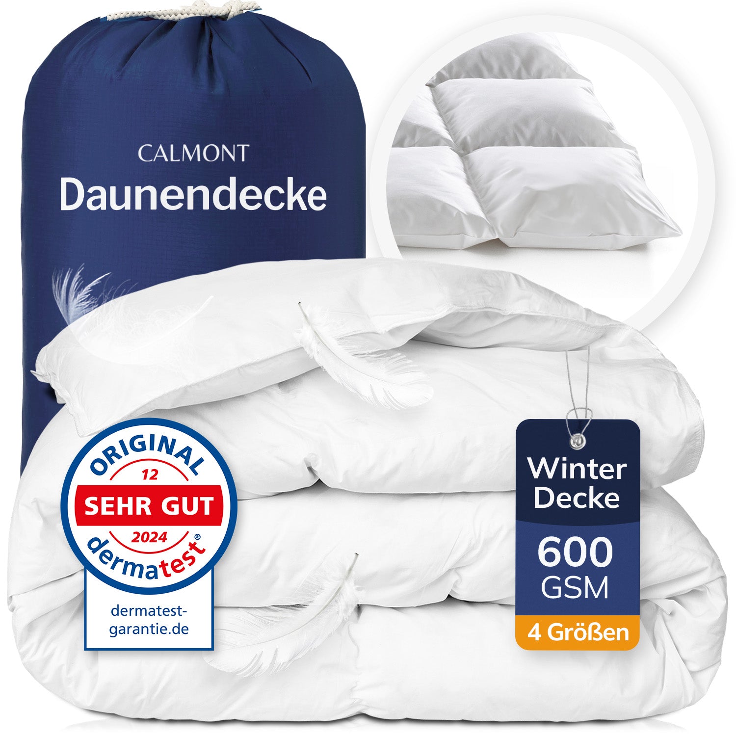 Daunen Bettdecke mit Federn | Extra weich und DownPass-zertifiziert